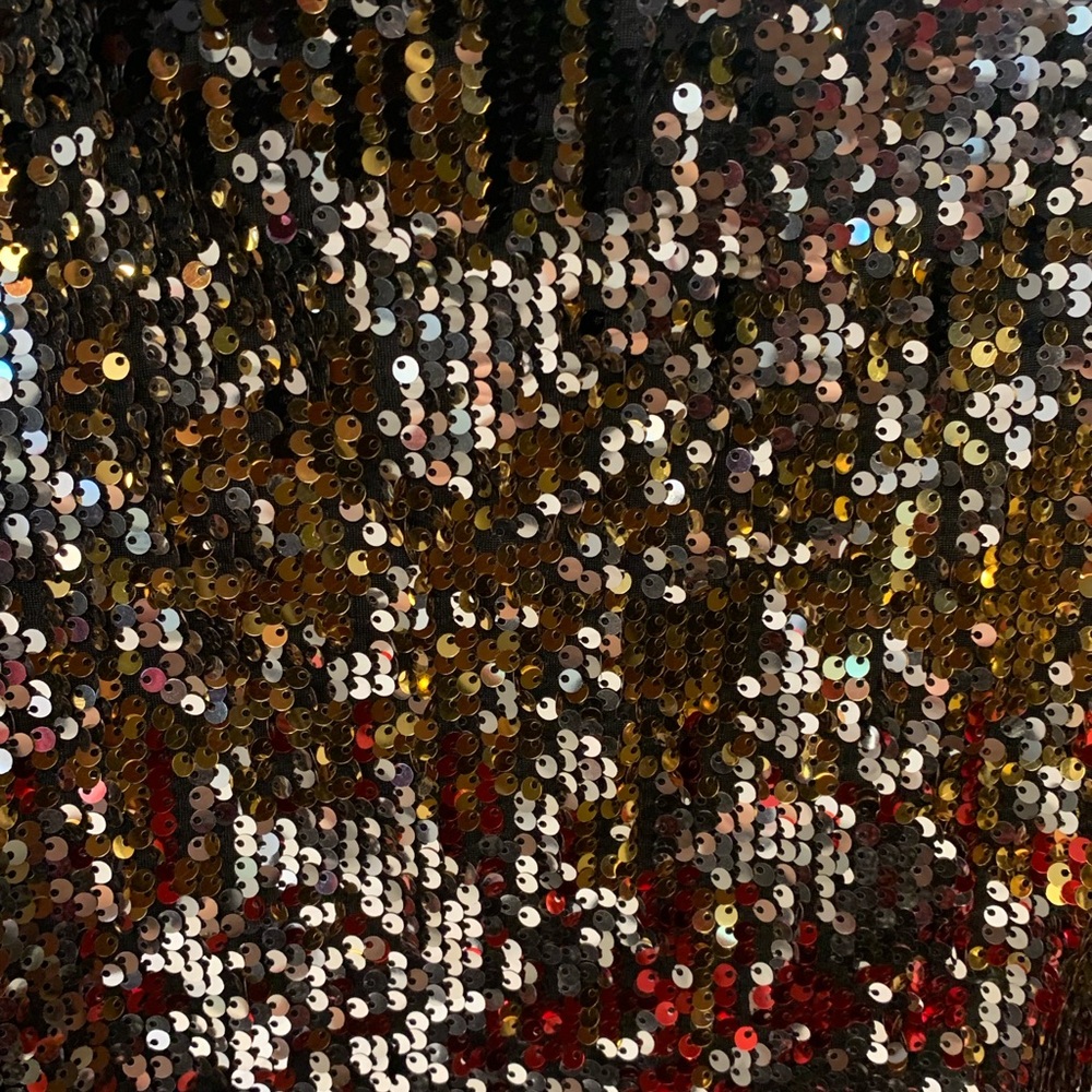 Boston Proper Cold Shoulder Multi Color Sequin Top - image 5